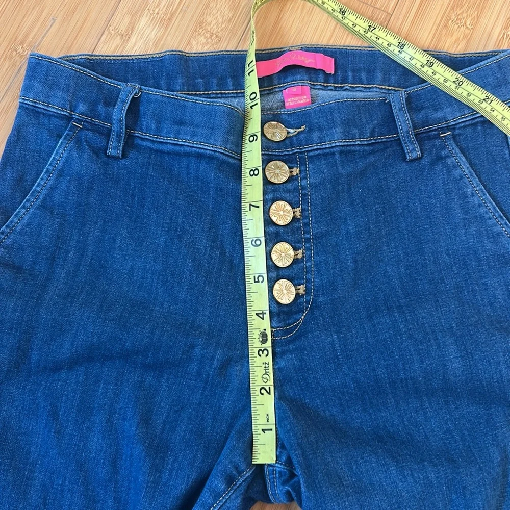 Lilly Pulitzer Dark Blue Cropped Wide-Leg Jeans - Picture 6 of 12